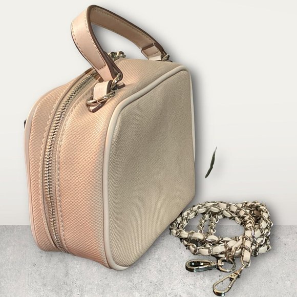 Adrienne Vittadini Dusty Rose Pink Pebbled type design Crossbody Bag Purse - Picture 4 of 15